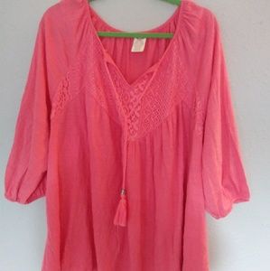 3X Womens Plus Size Peasant Top